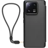 Made for Xiaomi fliptok nyakpánttal Xiaomi 13 Pro fekete tok - 2