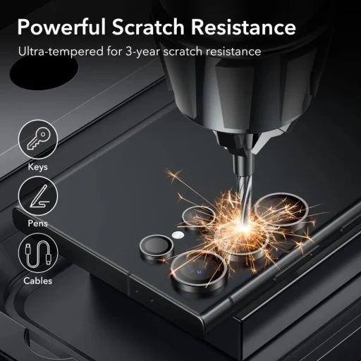 ESR kamera lencsevédő Samsung Galaxy S24 Ultra számára - Fekete - 6