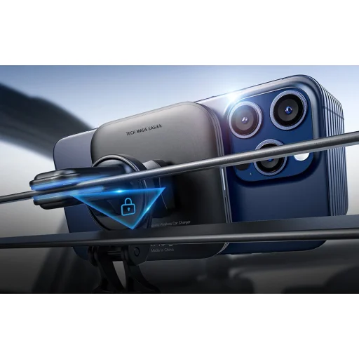 ESR Halolock Magnetic QI2 autós telefontartó MagSafe 15W induktív töltővel a légbeömlőhöz - fekete - 10