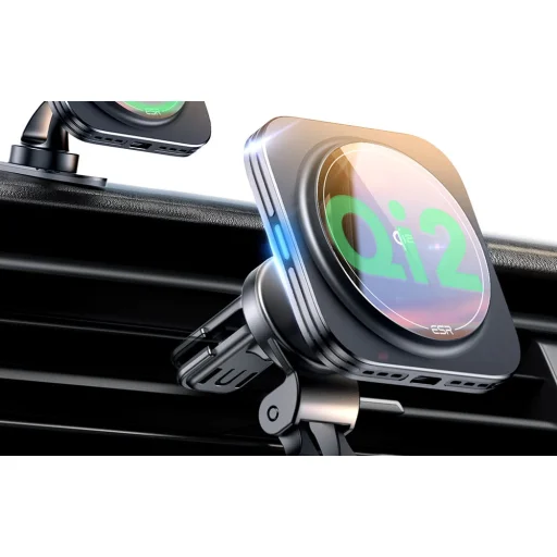 ESR Halolock Magnetic QI2 autós telefontartó MagSafe 15W induktív töltővel a légbeömlőhöz - fekete - 6