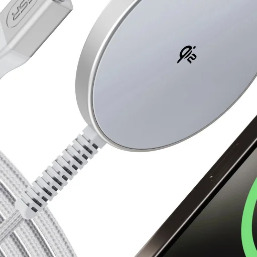 ESR Halolock Qi2 Mini Vezeték Nélküli Töltő 15W MagSafe-kel - Ezüst - 7