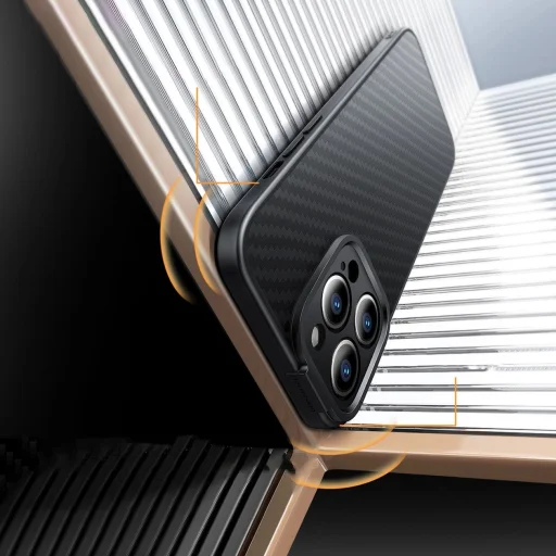 Armored tok iPhone 14 Pro-hoz kompatibilis MagSafe Baseus Synthetic Fiber edzett üveg - fekete - 13