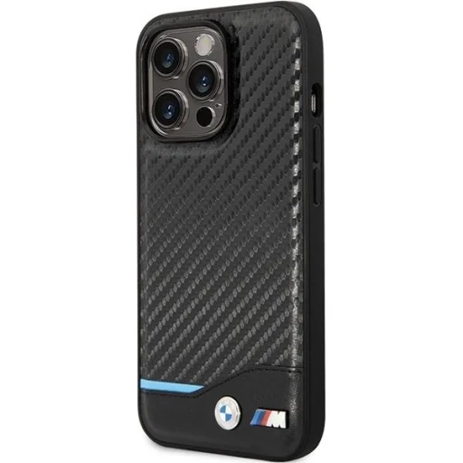  iPhone 13 Pro Max 6.7" fekete/fekete BMW BMHCP13X22NBCK kemény tok bőr karbon tok - 2