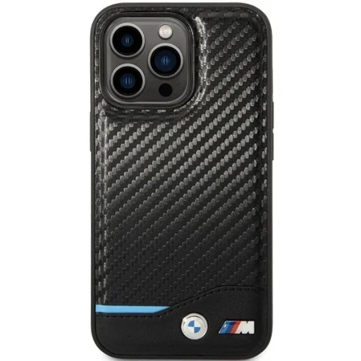  iPhone 13 Pro Max 6.7" fekete/fekete BMW BMHCP13X22NBCK kemény tok bőr karbon tok - 3