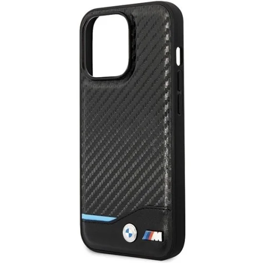 iPhone 13 Pro Max 6.7" fekete/fekete BMW BMHCP13X22NBCK kemény tok bőr karbon tok - 6