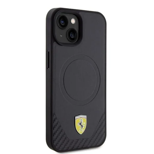 Ferrari FEHMP15SPTEK iPhone 15 6.1" fekete/fekete kemény tok Carbon Metal Logo MagSafe tok - 4