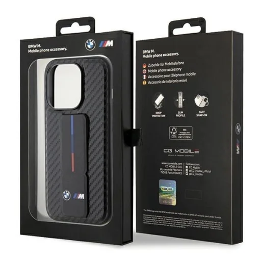  iPhone 15 Pro BMW Grip Stand Smooth & Carbon tok - fekete - 9