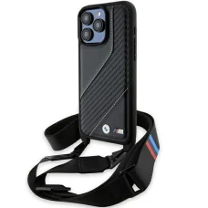  iPhone 15 Pro fekete BMW M Edition Carbon Stripe & Strap tok