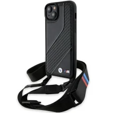  iPhone 15 Plus / 14 Plus BMW M Edition Carbon Stripe & Strap tok - fekete