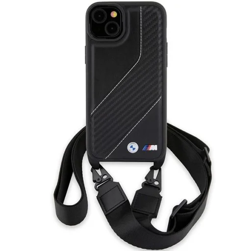  iPhone 15 Plus / 14 Plus BMW M Edition Carbon Stripe & Strap tok - fekete - 2