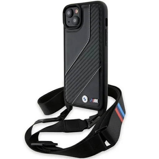  iPhone 15 Plus / 14 Plus BMW M Edition Carbon Stripe & Strap tok - fekete - 1