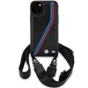  iPhone 15 Plus / 14 Plus fekete BMW M Edition Carbon Tricolor Lines & Strap tok thumbnail