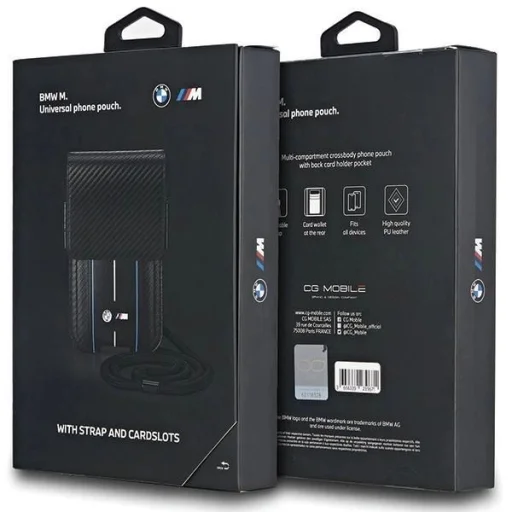BMW Carbon & Kék Csíkos telefontáska - fekete - 4