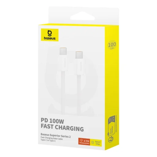 Baseus Superior 2 100W 2m USB-C - USB-C gyors töltő kábel (fehér) - 5
