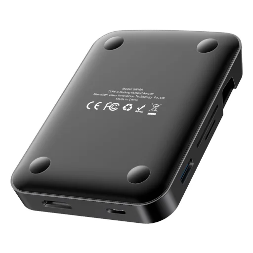 Baseus Mate Dokkoló állomás, Huawei és Samsung okostelefonokhoz, HUB USB-C, 15 W (fekete) - 7