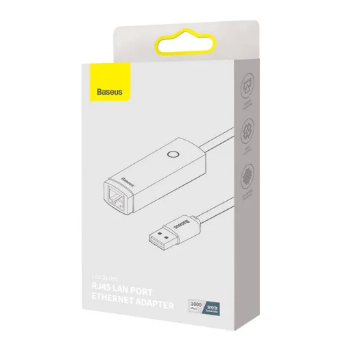 Baseus Lite Series USB-RJ45 hálózati adapter, 1000 Mbps (szürke) - 5