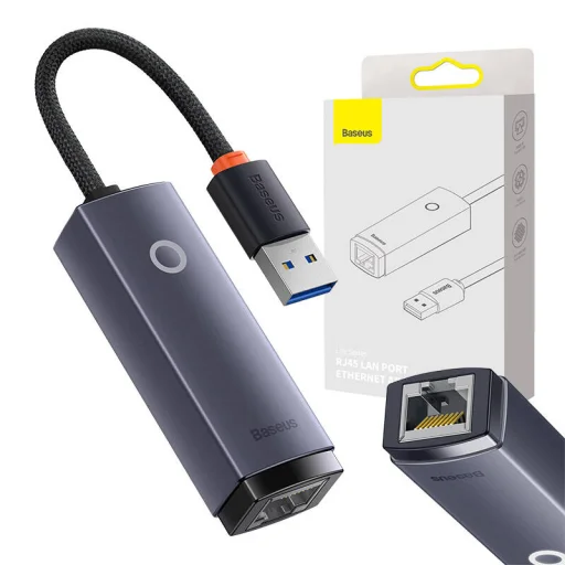 Baseus Lite Series USB-RJ45 hálózati adapter, 1000 Mbps (szürke) - 7