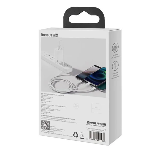 Baseus Superior Data Gyorstöltő USB - M+L+C, 3,5A, 0,5m (fehér) - 8