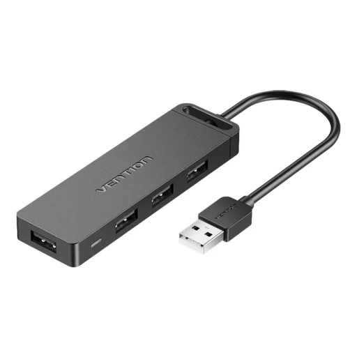 USB 2.0 4-Port Hub hálózati adapterrel Vention CHMBF 1m Fekete - 2