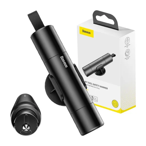 Baseus 2 az 1-ben autótartozék, ablakkalapács + kés (szürke) - 1