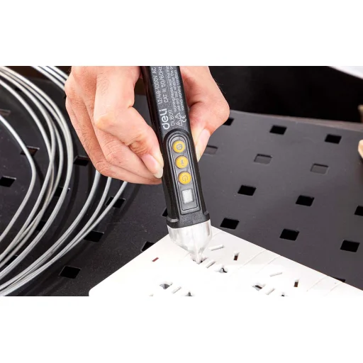 Deli Tools EDL8011 feszültségmérő 12 / 48-1000V AC (fekete) - 6