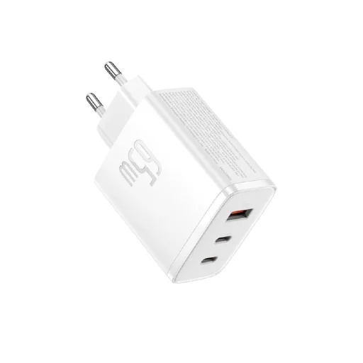 Baseus OS-Cube Pro hálózati töltő, 2xUSB-C + USB, 65W (fehér) - 3
