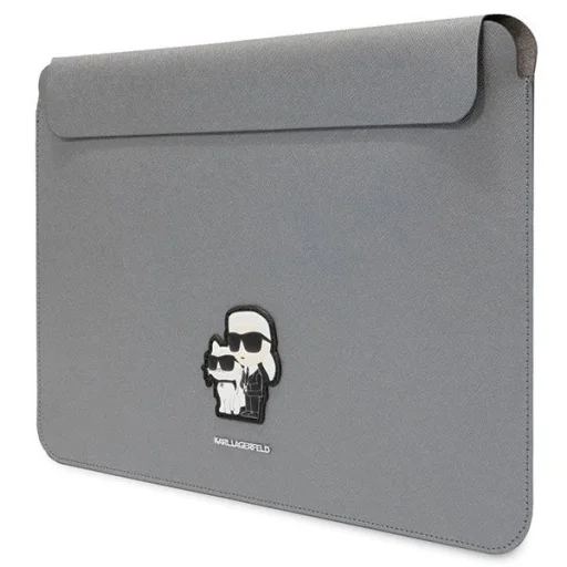 Karl Lagerfeld Saffiano Karl&Choupette laptop táska 16" - ezüst - 2