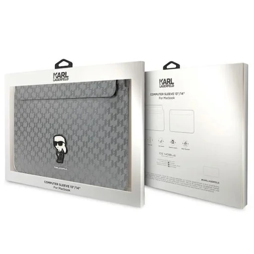 Karl Lagerfeld Saffiano Monogram Ikonik laptop tok 14" - ezüst - 4