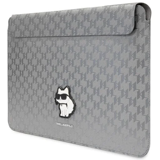 Karl Lagerfeld Saffiano Monogram Choupette tok 14" laptophoz - ezüst - 2