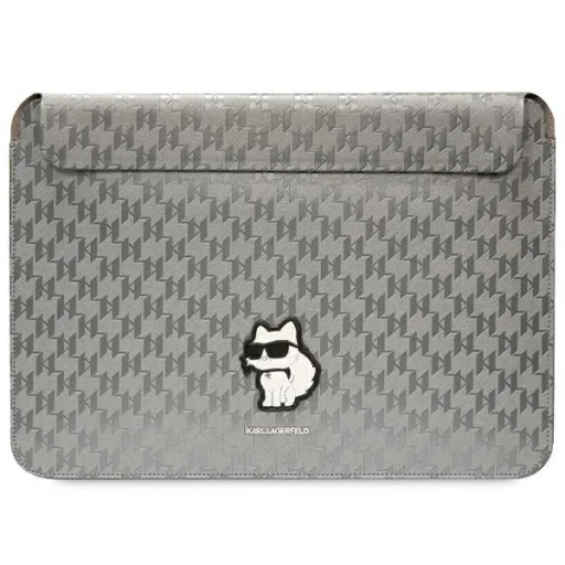 Karl Lagerfeld Saffiano Monogram Choupette tok 14" laptophoz - ezüst - 1