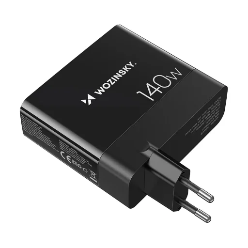 Wozinsky CGWCB 140W GaN fali töltő 3 x USB-C / 2 x USB-A - fekete - 3