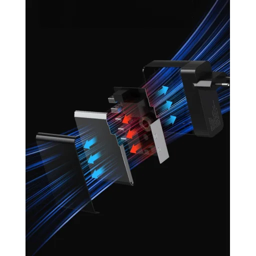 Wozinsky CGWCB 140W GaN fali töltő 3 x USB-C / 2 x USB-A - fekete - 9