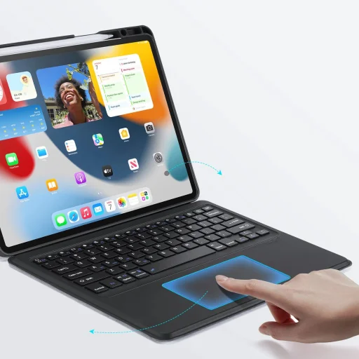 Dux Ducis DK Series Bluetooth billentyűzet tok Apple iPad Pro 12.9 (2020/2021/2022) - Fekete tok - 3
