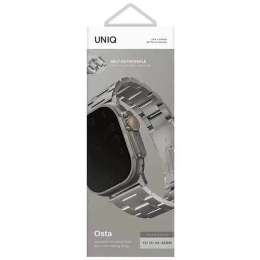 Uniq Osta rozsdamentes acél szíj Apple Watch 1/2/3/4/5/6/7/8/SE/SE2/Ultra 42/44/45/49mm - ezüst - 4