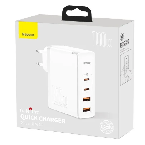 Baseus GaN2 Pro gyors töltő 100W USB / USB Type C Quick Charge 4+ Power Delivery fehér (CCGAN2P-L02) - 5