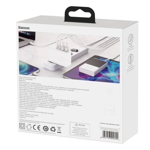 Baseus GaN2 Pro gyors töltő 100W USB / USB Type C Quick Charge 4+ Power Delivery fehér (CCGAN2P-L02) - 6