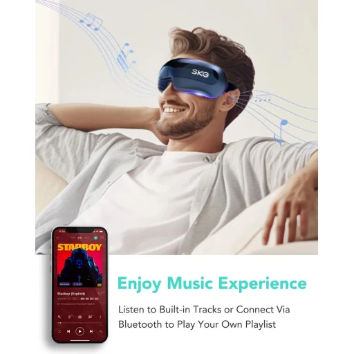 SKG E3 Pro szem- és halántékmasszírozó betekintő ablakkal - kék - 8