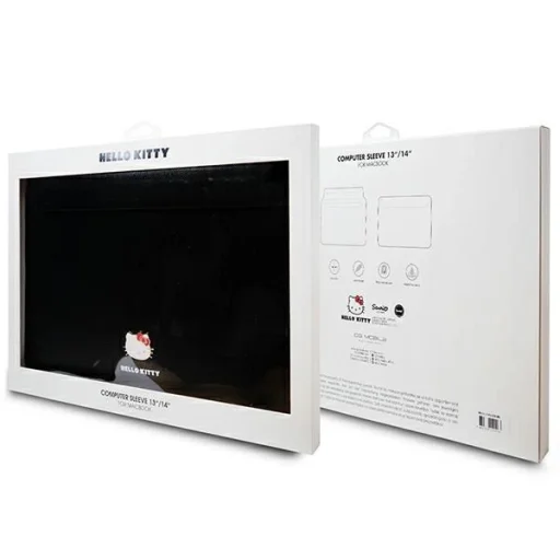 Hello Kitty PU Fém Logós laptop tok 14" laptophoz - fekete - 4