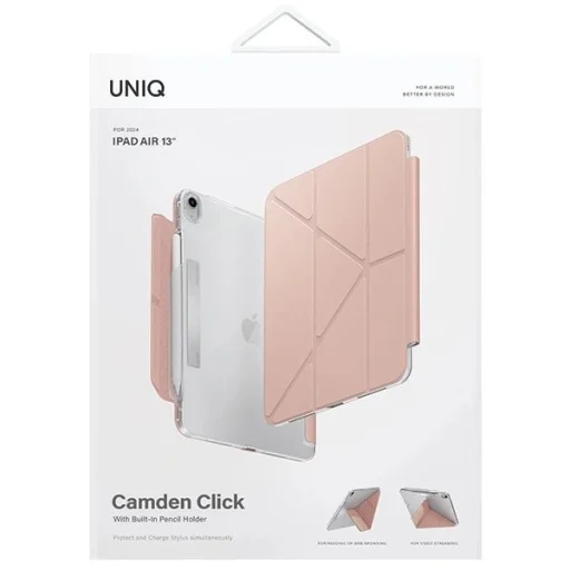 Uniq Camden Click tok Apple iPad Air 13" 2024-hoz - rózsaszín - 10