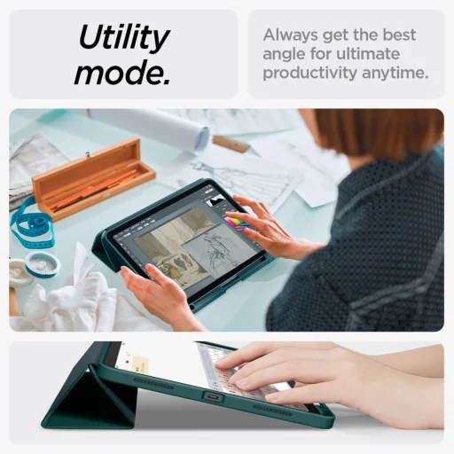 Spigen Urban Fit tok iPad Air 10.9'' 4/5 2020-2022 / 11.6'' 2024 - zöld - 15