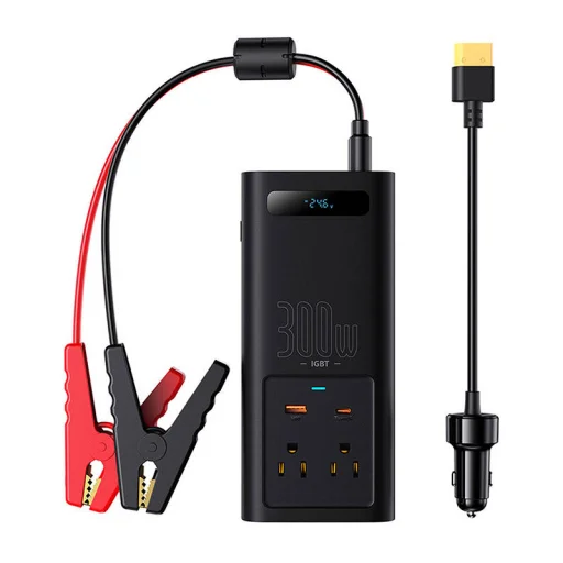 Baseus autós inverter 300W, 24V, CN / EU (fekete) - 8