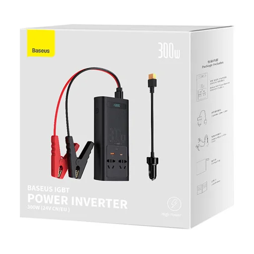 Baseus autós inverter 300W, 24V, CN / EU (fekete) - 9