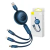 Baseus Bright Mirror 3, 3 az 1-ben Micro-USB / Lightning / USB-C kábel, 66W / 2A, 1,1 m (kék) thumbnail