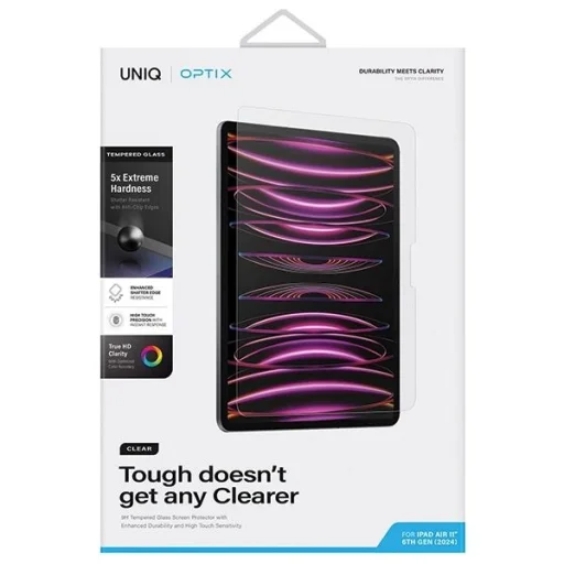 Uniq Optix Clear edzett üveg applikátorral iPad Air 11" 2024 üvegfólia - 6