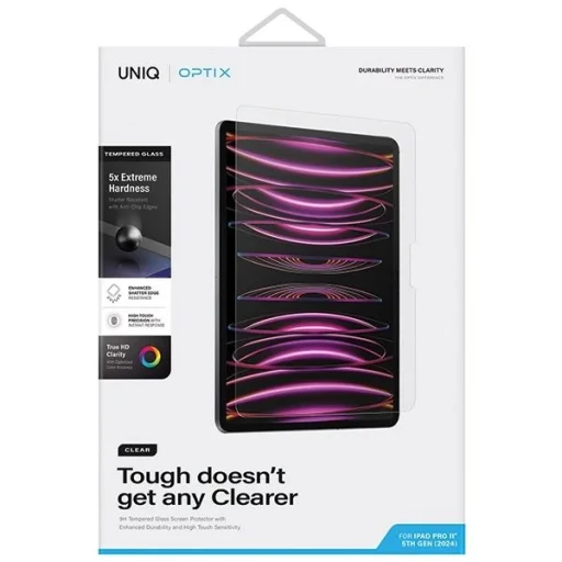 Uniq Optix Clear edzett üveg applikátorral Apple iPad Pro 11" 2024 üvegfólia - 6