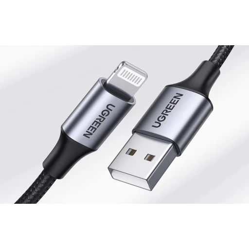 UGREEN US199 Lightning - USB kábel, 2,4A, 1 m (fekete) - 4