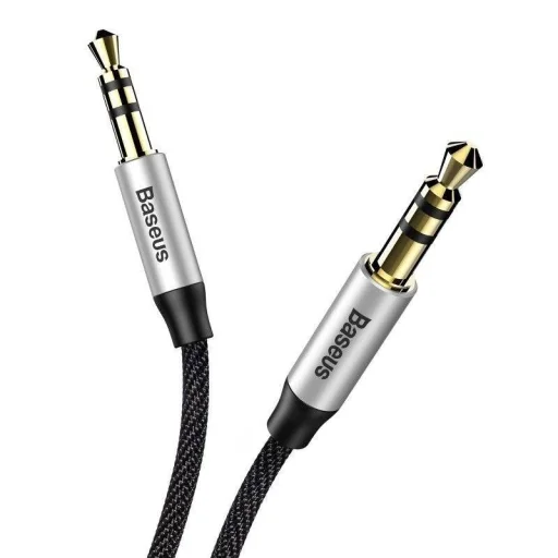 Baseus Yiven AUX 3,5 mm mini jack audio kábel, 1m (fekete-ezüst) - 3