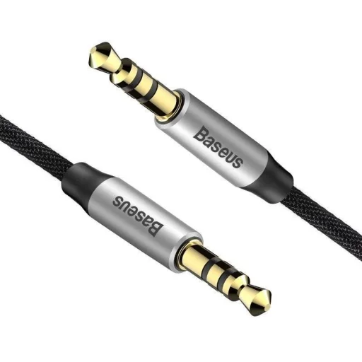 Baseus Yiven AUX 3,5 mm mini jack audio kábel, 1m (fekete-ezüst) - 5