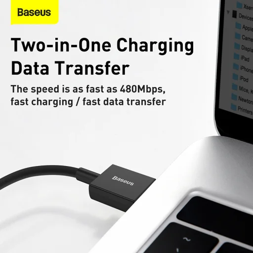 Baseus Superior Series USB-USB-C kábel, 66 W, 2 m (fekete) - 8