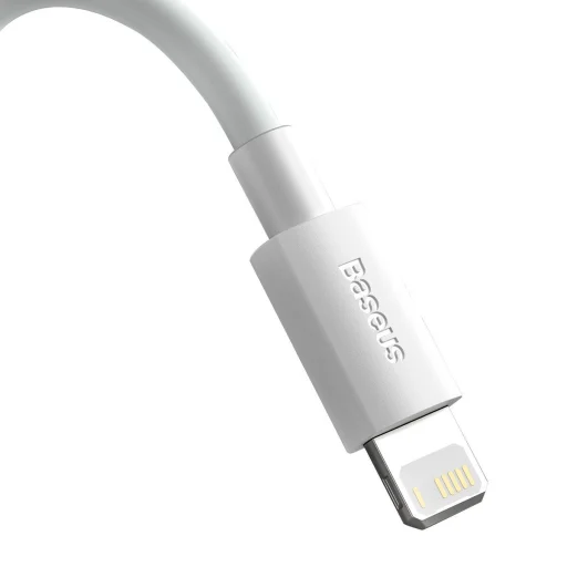 Baseus Simple Wisdom USB-Lightning kábel, 2.4A, 1.5m, 2db (fehér) - 2